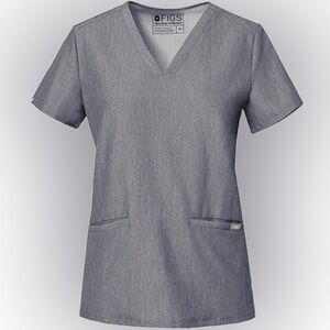 FIGS Technical Collection 3 Pocket Scrub Top Women’s Color Graphite Gray XSmall